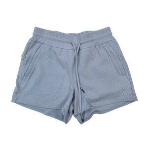 7Diamonds Restoration‎ Women's Ice Blue Textured Athletic Shorts 3" size Small